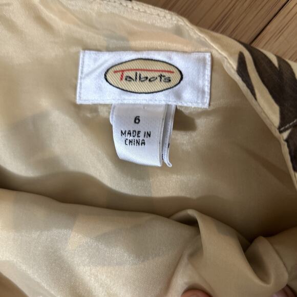 Talbots Pleated Silk-Blend Midi Skirt Botanical Print Quiet Luxe Sz 6 - Picture 3 of 6